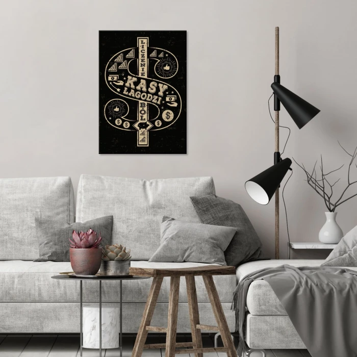 Plakat metalowy Liczenie kasy Prezent