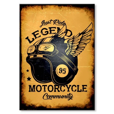 Plakat metalowy Motorcycle Community Prezent