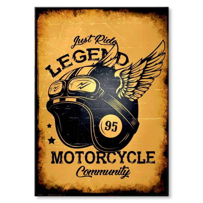 Plakat metalowy Motorcycle Community Prezent